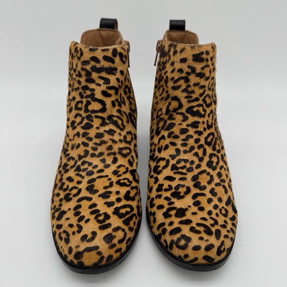 Vionic Clara Leather Cow Hair Leopard Ankle Boot Size 8.5 - Picture 3 of 12